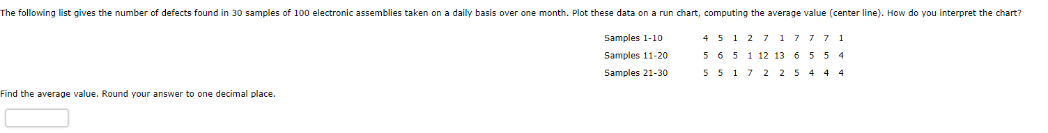 ad the average value. Round your answer to one