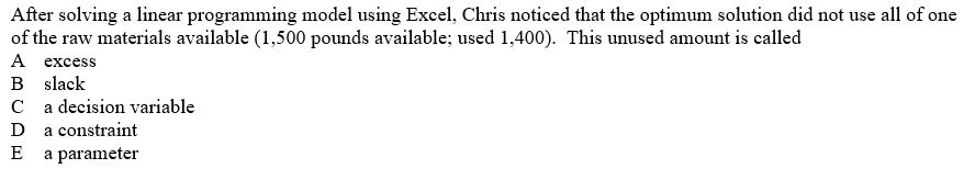 Please select an option A through D. After