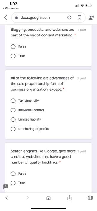 1:02 Classroom docs.google.com Blogging,
