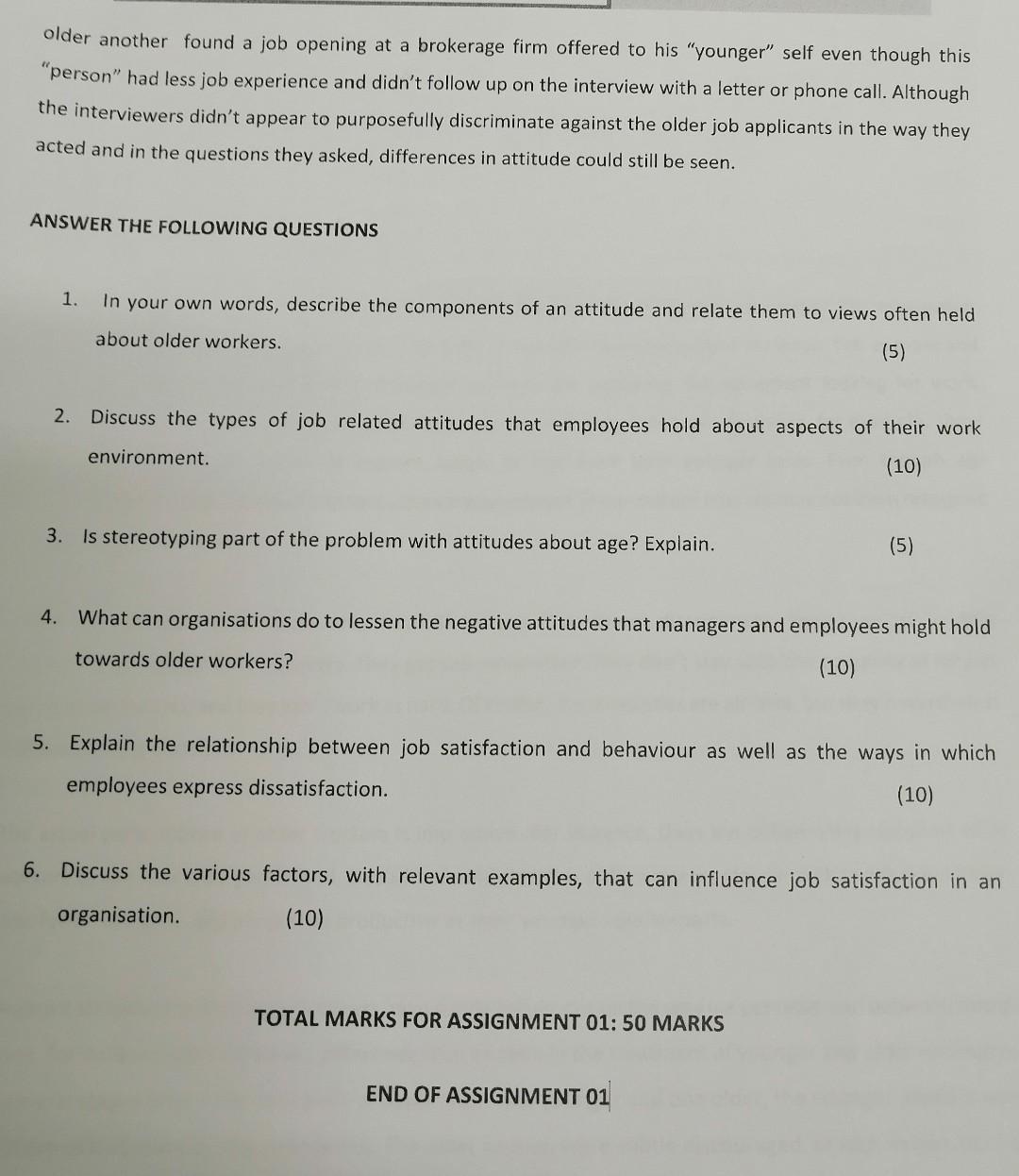 Assignment Questions Read the case study below