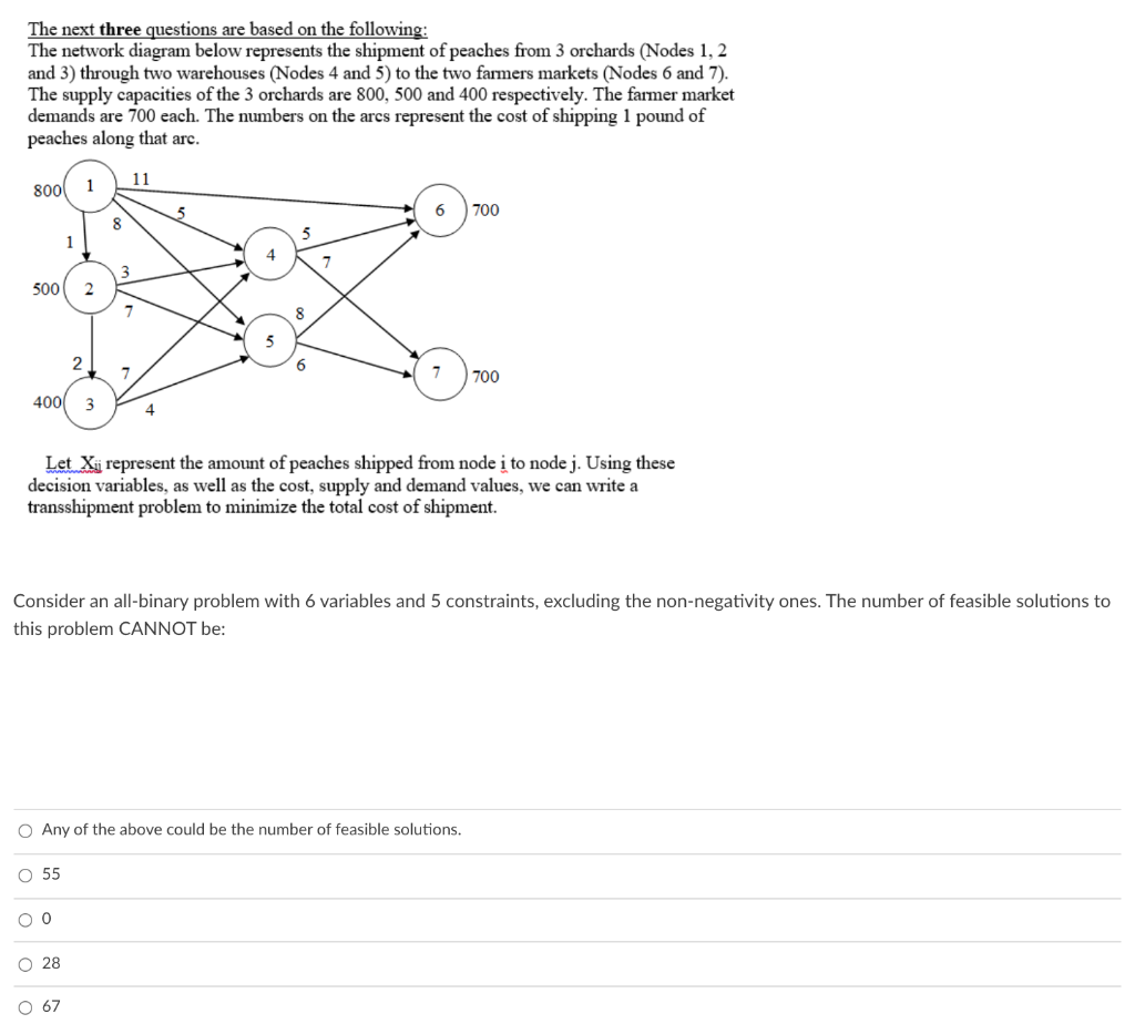 The next three questions are based on the