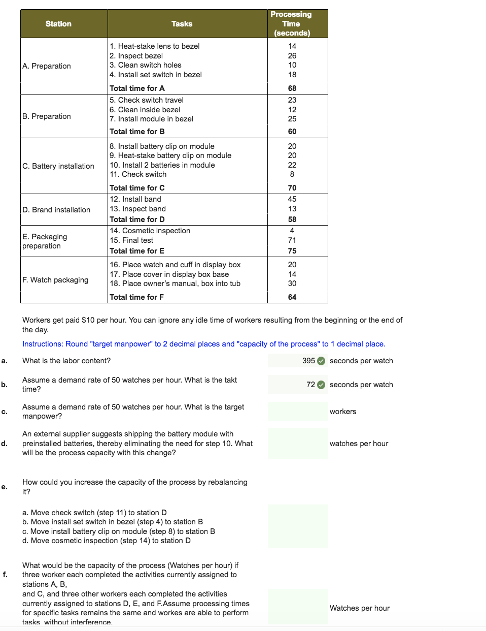 please explain how to get takt time for b and the