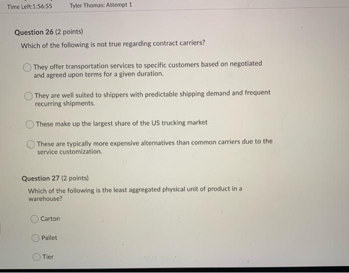 Time Left:1:56:55 Tyler Thomas: Attempt 1