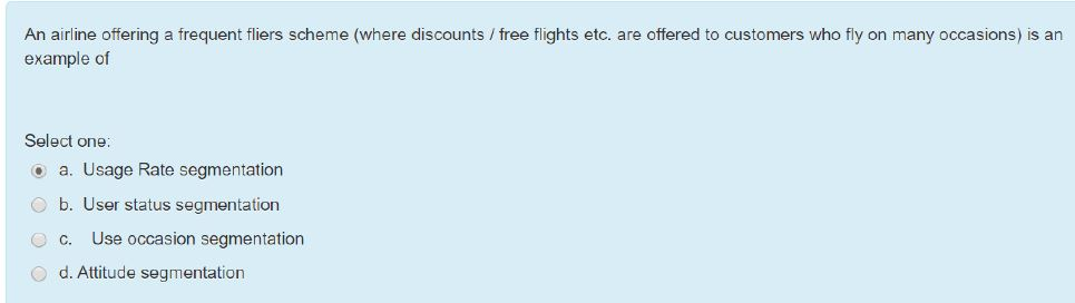 An airline offering a frequent fliers scheme