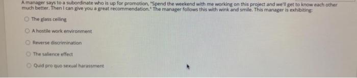 A manager says to a subordinate who is up for