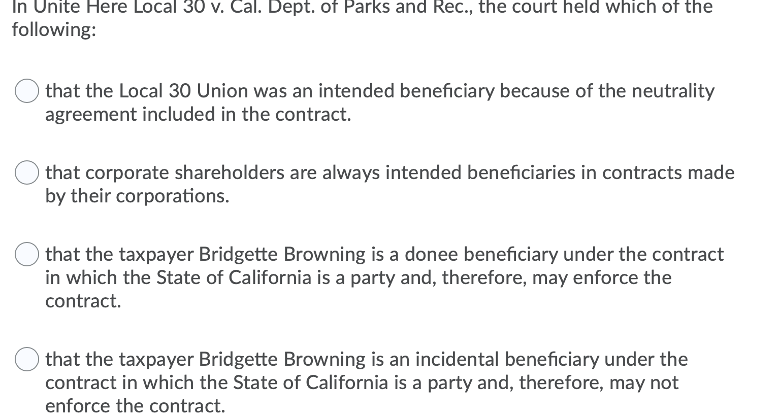 In Unite Here Local 30 v. Cal. Dept. of Parks and
