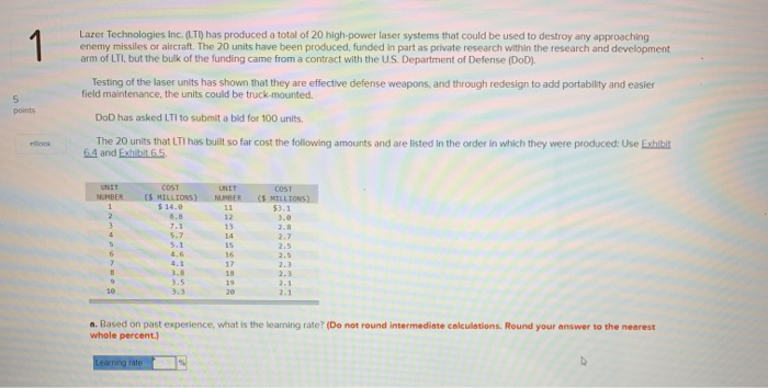 1 1 Lazer Technologies Inc. (LTI) has produced a