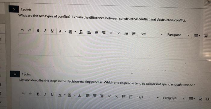 2 points What are the two types of conflict?