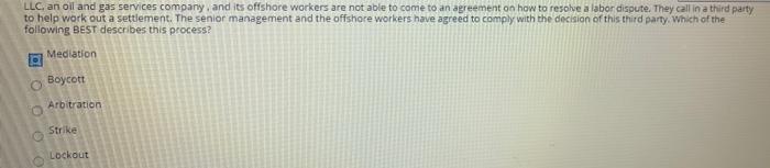 is is correct? LLC, an oil and gas services