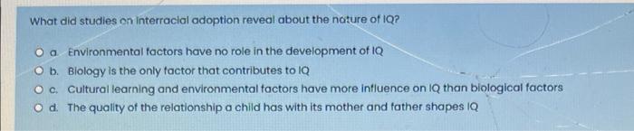 What did studies on interracial adoption reveal