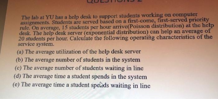 The lab at YU has a help desk to support students