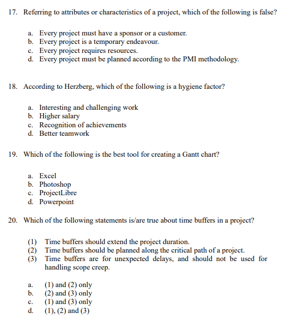 17. Referring to attributes or characteristics of