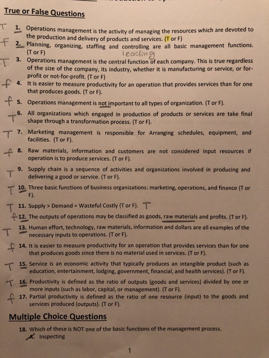 I want the correct answer for these questions