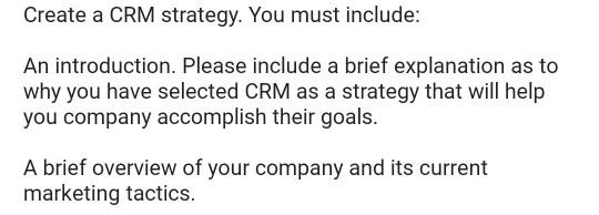 Herschel is the campany name Create a CRM