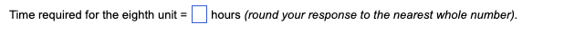 a) b) Time required for the eighth unit =