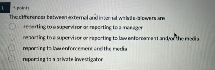 1 5 points The differences between external and