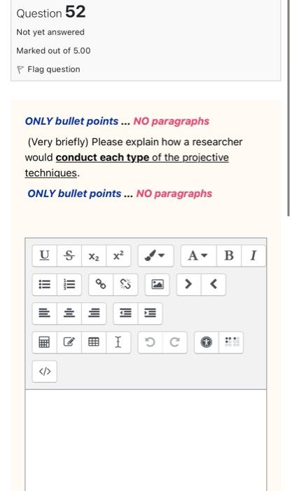Question 52 Not yet answered Marked out of 5.00 P