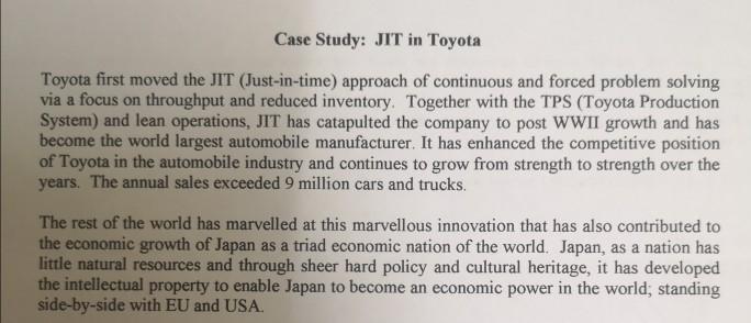 Lean operation is the important part for the JIT