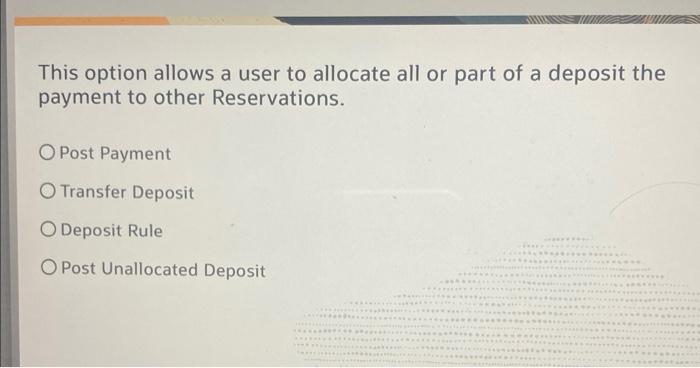 This option allows a user to allocate all or part