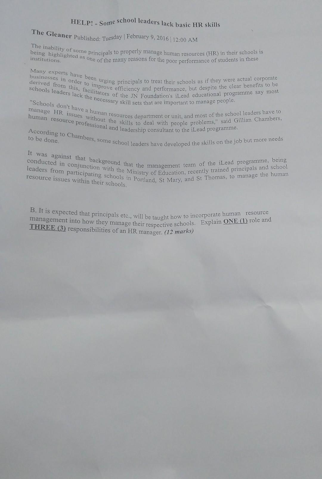HELP! - Some school leaders lack basic HR skills