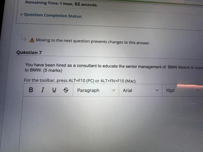 Remaining Time: 1 hour, 02 seconds. Question
