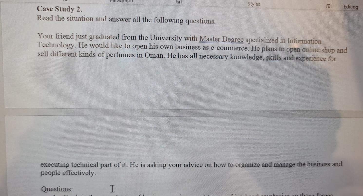 IS Styles Editing Case Study 2. Read the