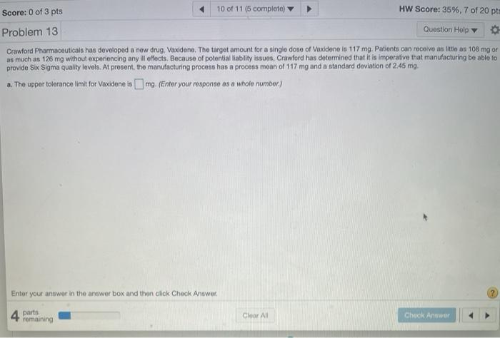 i need help finding the a). upper tolerance limit