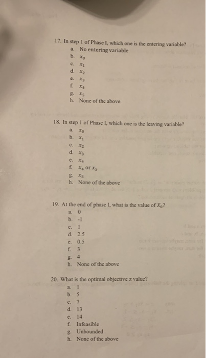 Questions # 17 to # 20 are based on solving the
