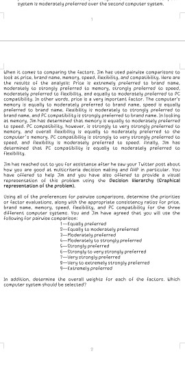(a) Develop a pairwise comparison matrix (b)