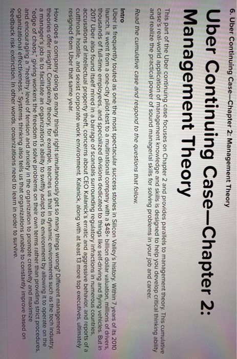 6. Uber Continuing Case-Chapter 2: Management