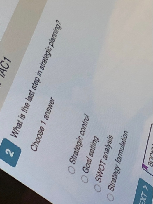 2 C1 Choose 1 answer What is the last step in