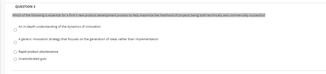 QUESTION 3 Which of the following is essential