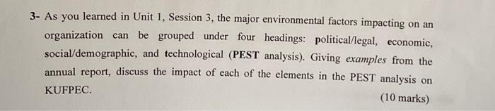 please answer for KUFPEC. 3- As you learned in