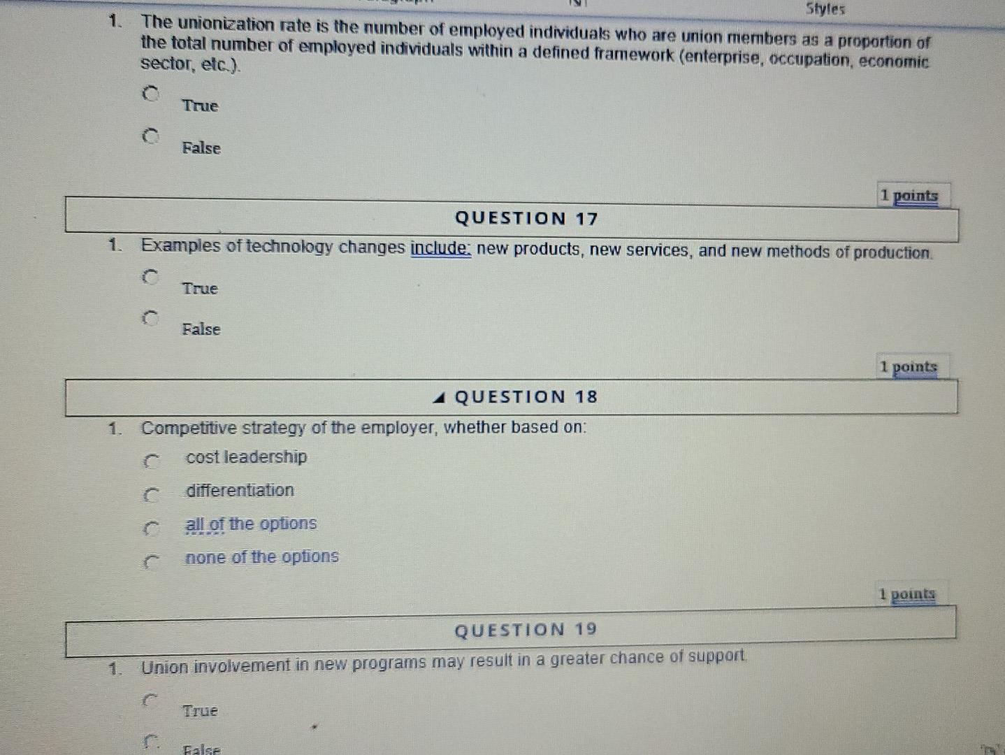 Styles 1. The unionization rate is the number of