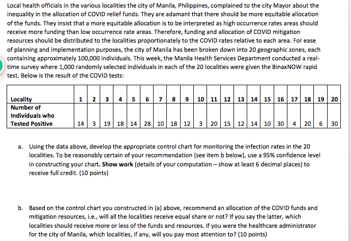Local health officials in the various localities