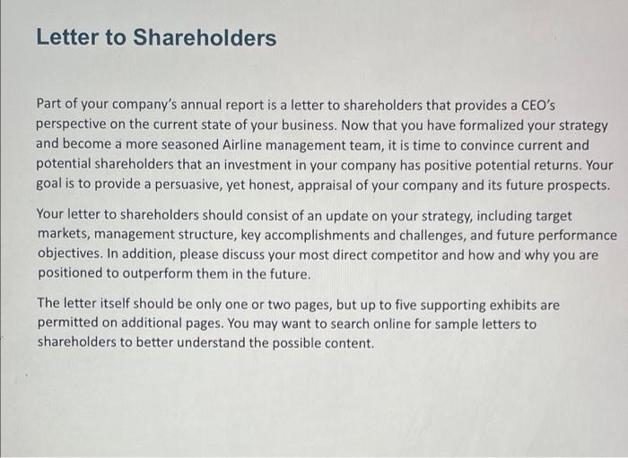 horizons airway Letter to Shareholders Part of