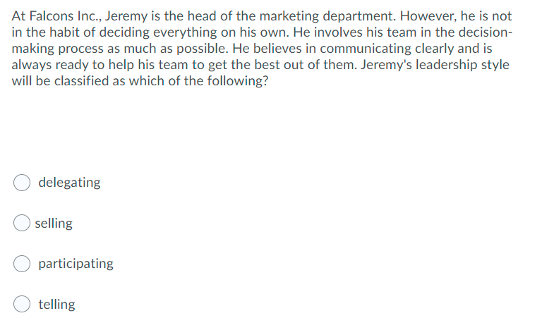 At Falcons Inc., Jeremy is the head of the