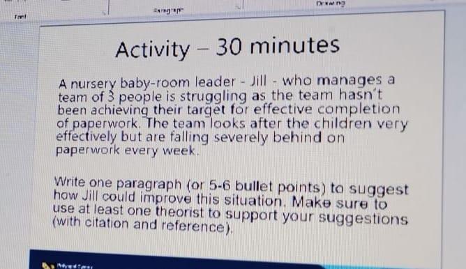 A nursery baby-room leader - Jill - who manages a