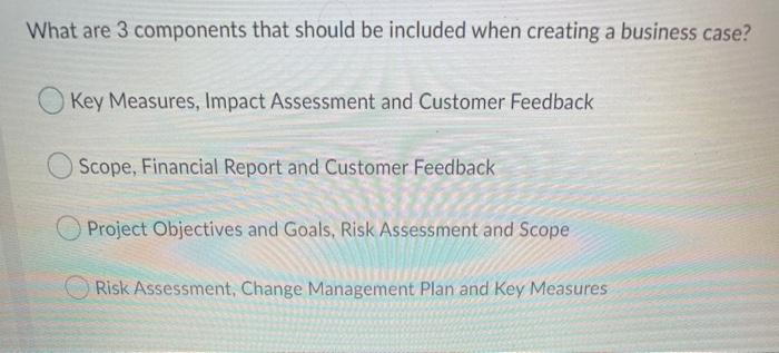 What are 3 components that should be included
