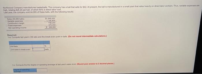 Northwood Company manusctures basketballs. The