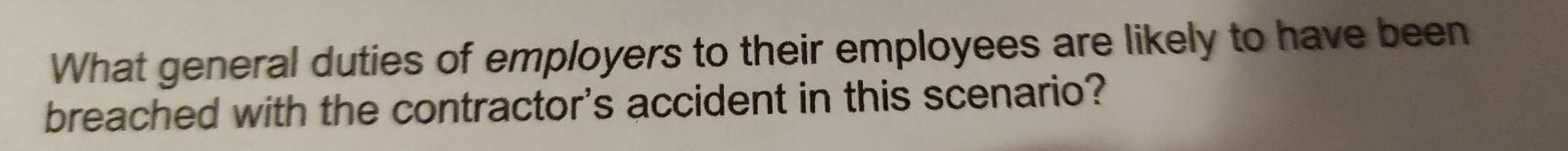 What general duties of employers to their