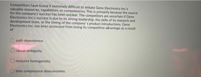 Competitors have found it extremely difficult to