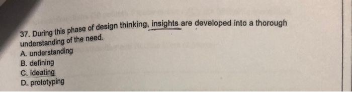 19) Design thinking can provide a process for A)
