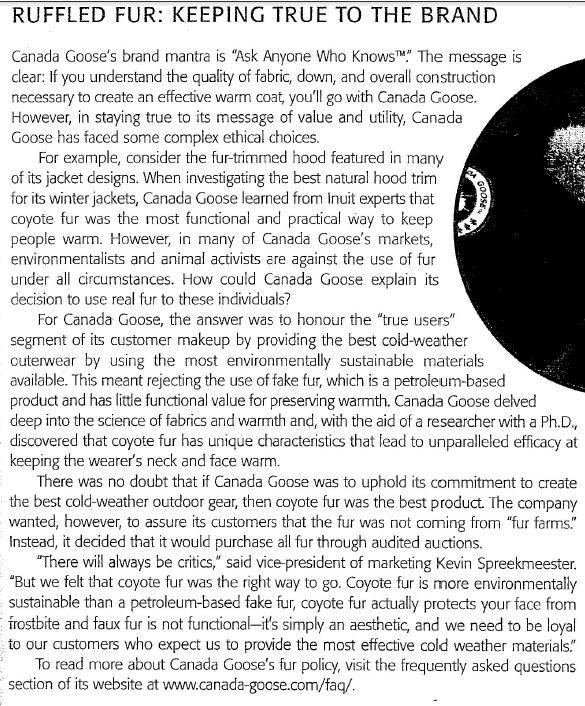 Canada Goose's brand mantra is 