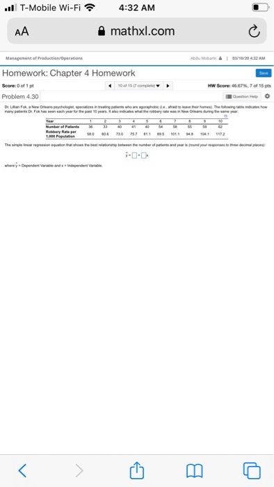 ..1 T-Mobile Wi-Fi 4:42 AM A mathxl.com