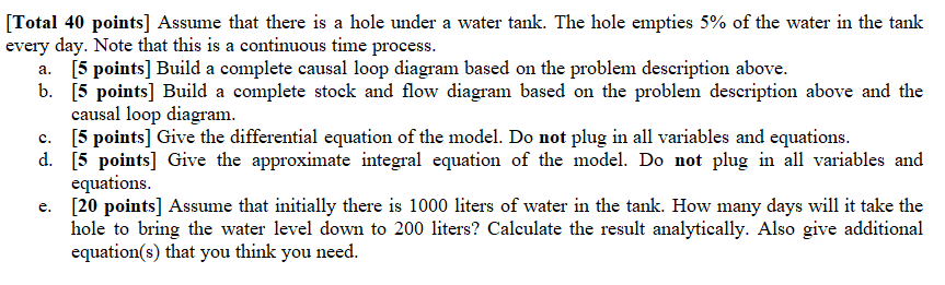 [Total 40 points] Assume that there is a hole