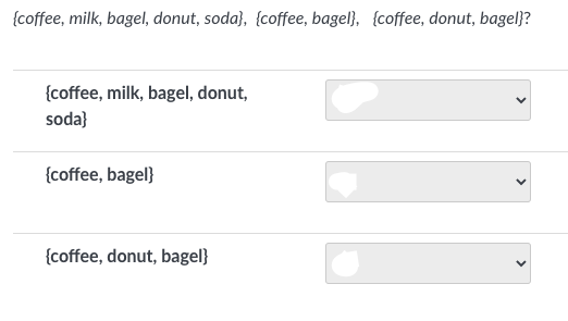 When mining for association rules, in general,