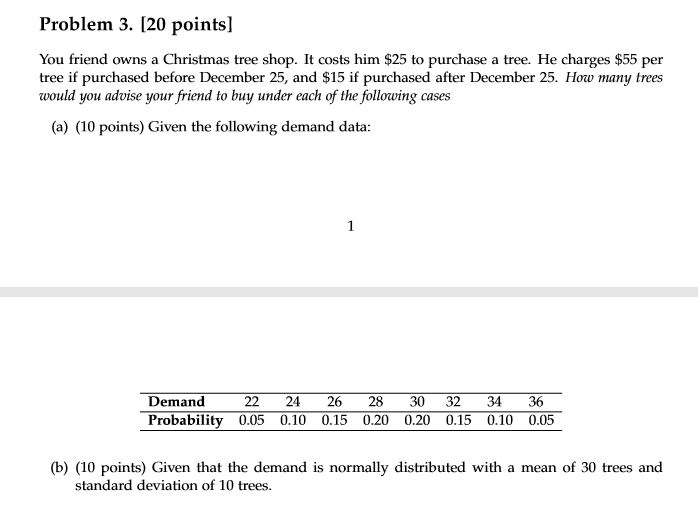 Problem 3. [20 points) You friend owns a