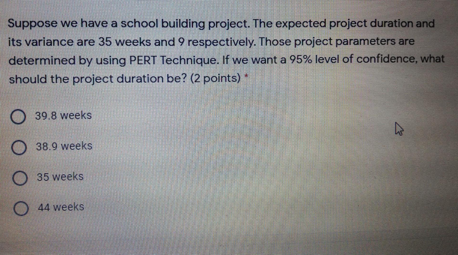 Suppose we have a school building project. The