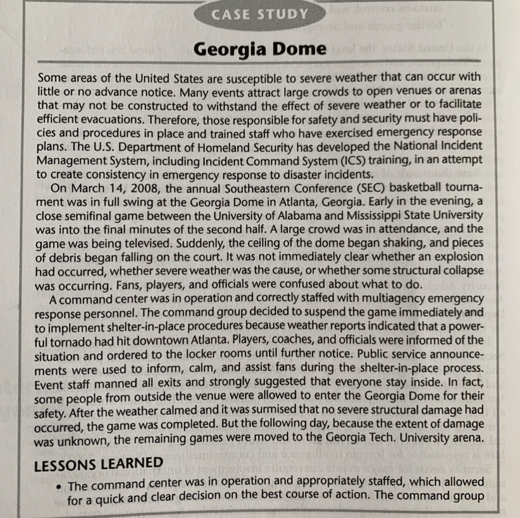 Review the case study regarding the March 14,